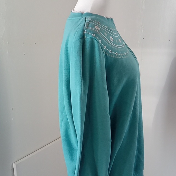 Blair Yoke Vintage Sweatshirt Size M Aqua Green / Blue - Picture 4 of 8